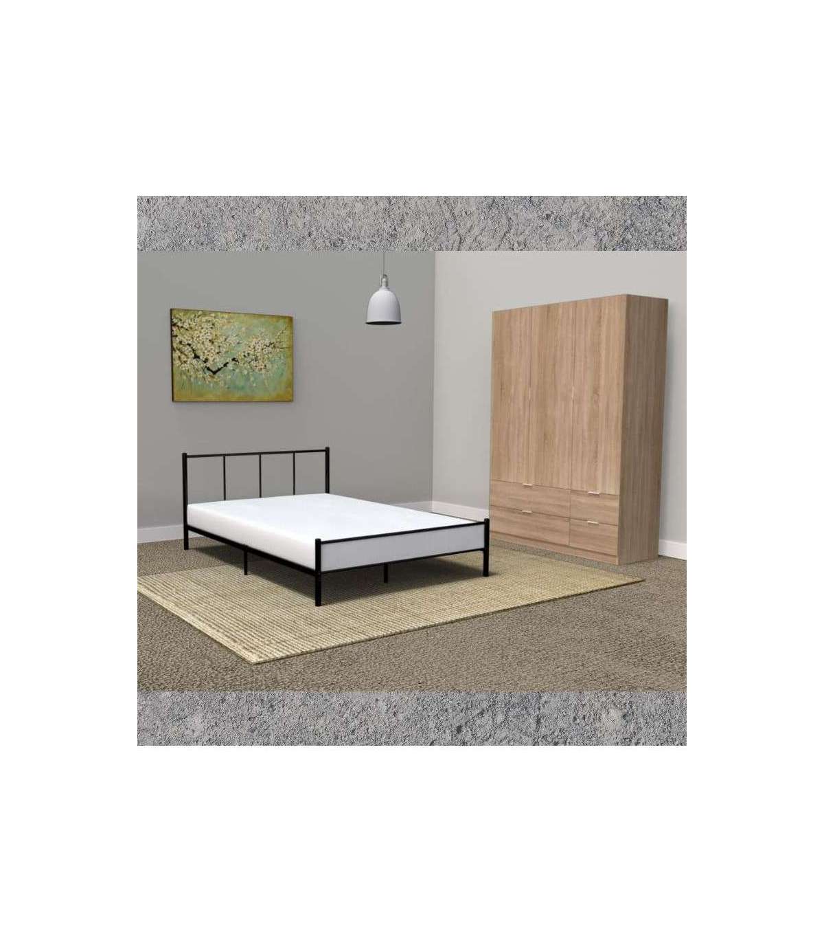 Armario 3 Puertas Abatibles 4 Cajones Acabado Roble. 200cm(alto). 135cm(ancho). 52cm(fondo_2