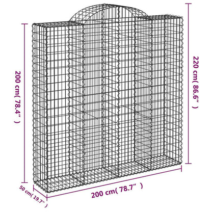 Cestas De Gaviones 9 Uds Forma De Arco Hierro 200x50x200/220 Cm_5