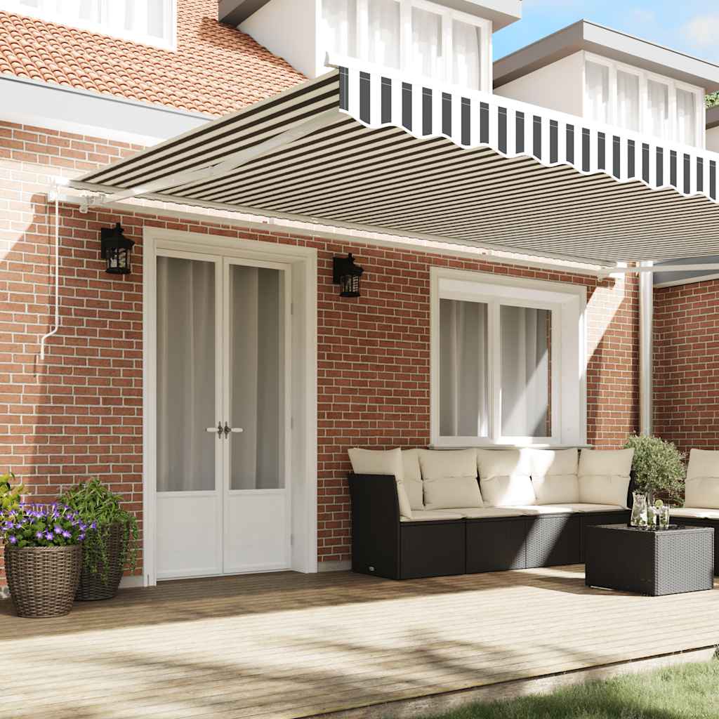 Toldo Retráctil Manual Gris Antracita Y Blanco 500x300 Cm_2