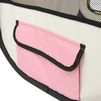Vidaxl Parque De Perros Plegable Y Bolsa Transporte Rosa 125x125x61cm_5