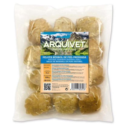 Snack Pelotas Béisbol de piel prensada Perros Arquivet 10 uds 8 cm