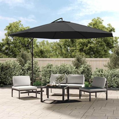 Vidaxl Sombrilla Voladiza Con Poste De Aluminio Gris Antracita 350 Cm_1