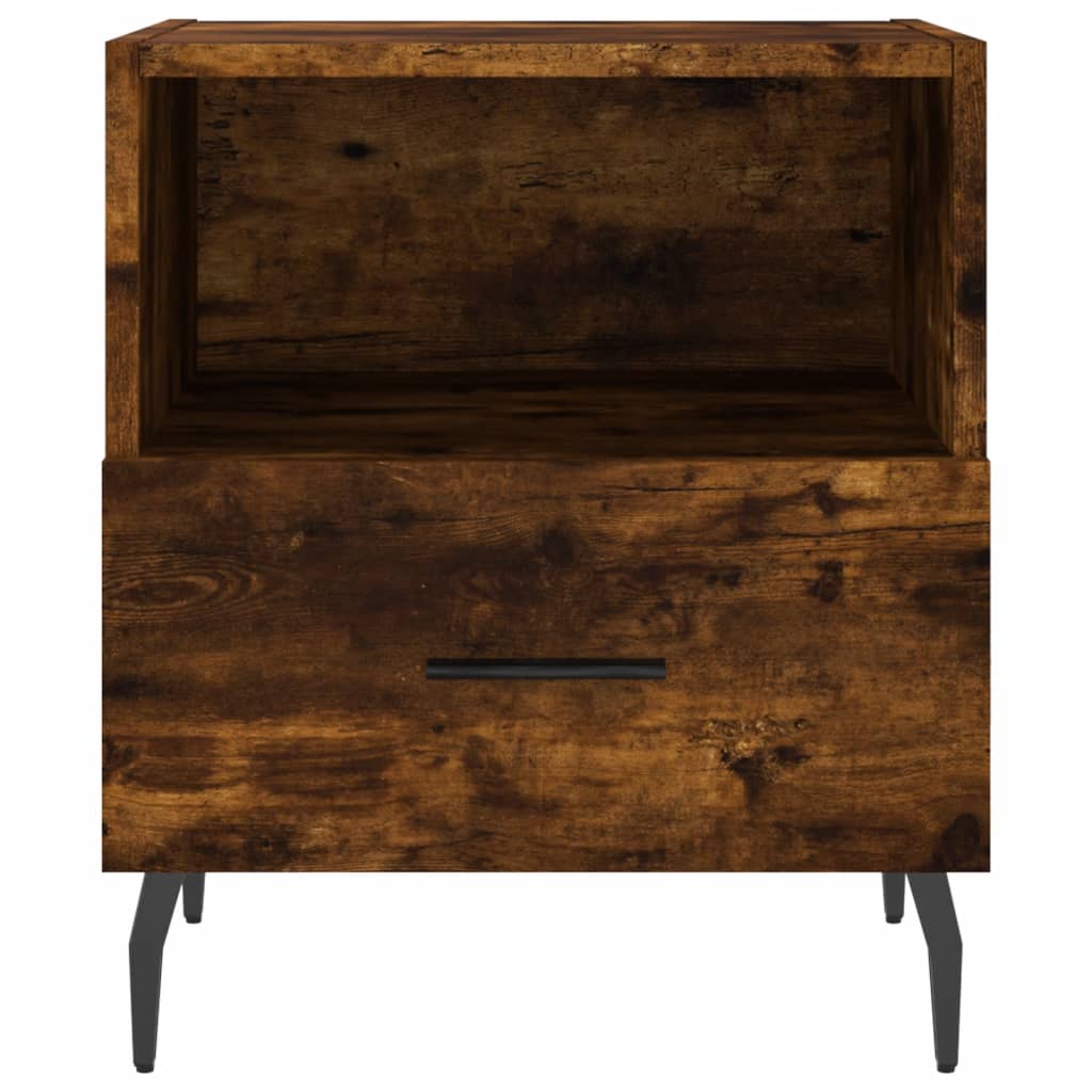 Mesita De Noche Madera Ingeniería Roble Ahumado 40x35x47,5 Cm_2