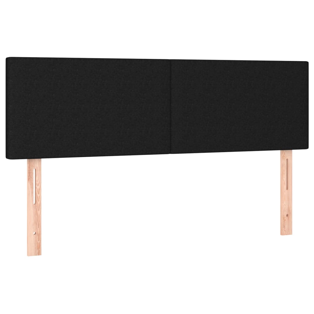 Cama Box Spring Colchón Y Luces Led Tela Negro 140x200 Cm / Vetonek_3