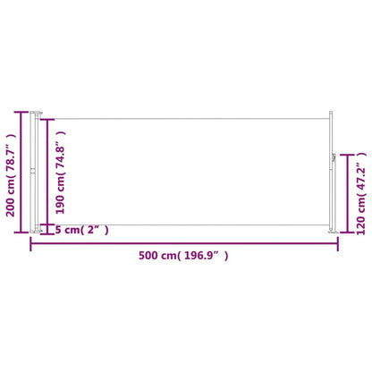 Vidaxl Toldo Lateral Retráctil Para Patio Azul 200x500 Cm_2