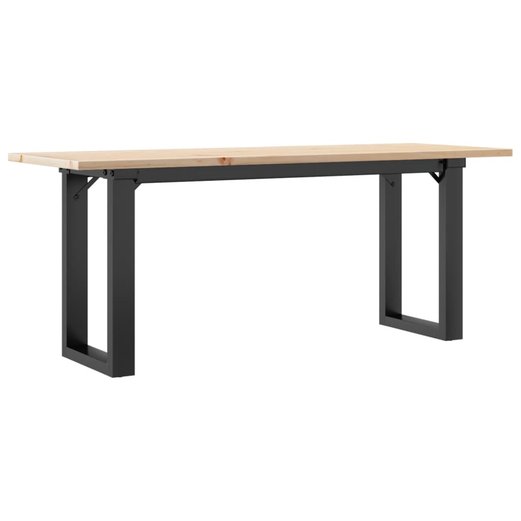 Mesa De Centro Marco O Madera Maciza Pino Y Acero 110x40x45 Cm_4