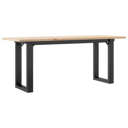 Mesa De Centro Marco O Madera Maciza Pino Y Acero 110x40x45 Cm_4