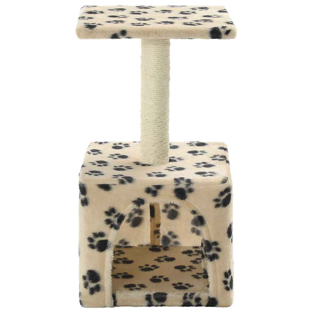 Vidaxl Rascador Para Gatos Con Poste De Sisal 55 Cm Huellas Beige_3