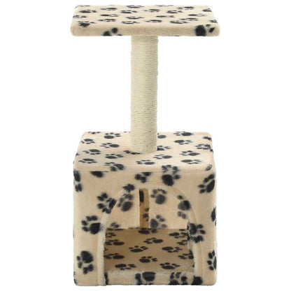 Vidaxl Rascador Para Gatos Con Poste De Sisal 55 Cm Huellas Beige_3
