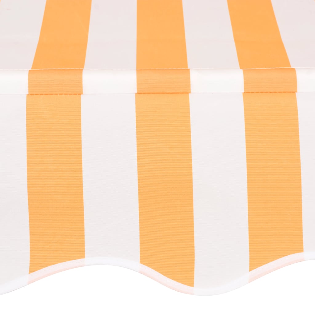 Toldo Manual Retráctil 150 Cm Naranja Y Blanco A Rayas_3