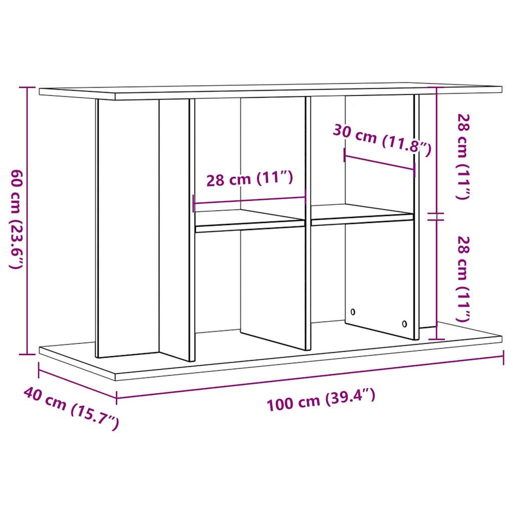 Vidaxl Soporte Para Acuario Madera Ingeniería Envejecida 100x40x60 Cm_2