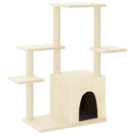 Vidaxl Rascador Para Gatos Con Postes De Sisal Color Crema 97,5 Cm_0