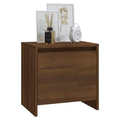 Mesita Noche 2 Uds Madera Ingeniería Marrón Roble 45x34x44,5 Cm_2