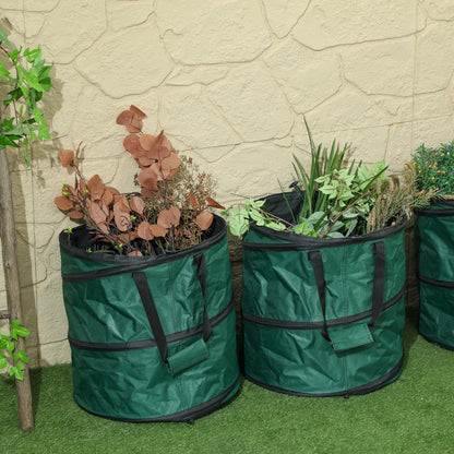 Outsunny Set De 4 Bolsas De Basura De Jardín 86l Con Asas Y Diseño Pop-up_1