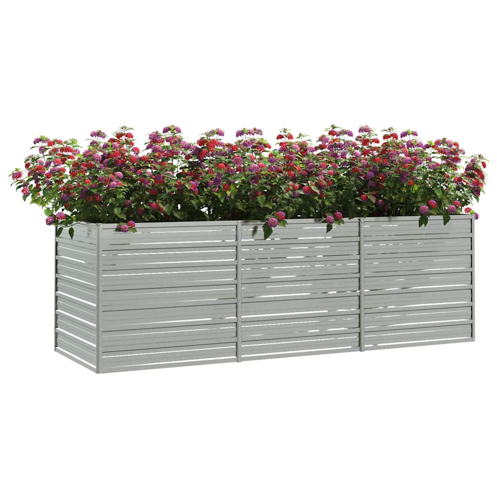 Arriate De Acero Galvanizado Plateado 240x80x77 Cm_2