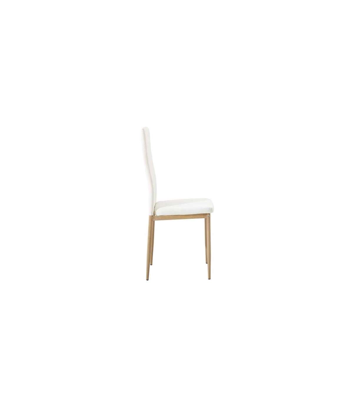 Pack De 4 Sillas Md-galera Tapizadas En Tejido Pu Blanco, 93cm(alto) 43cm(ancho) 42.5cm(la_2