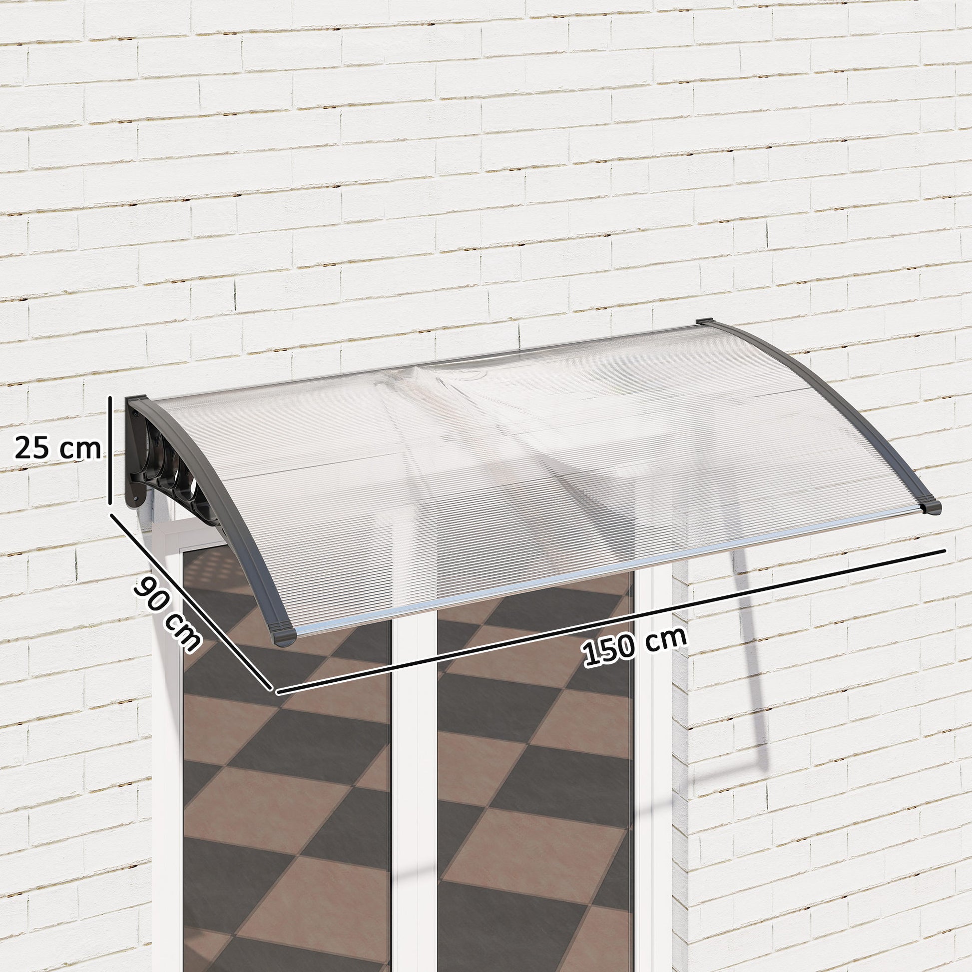 Outsunny Tejadillo De Protección Para Puertas Ventanas Contra Sol Y Lluvia_2