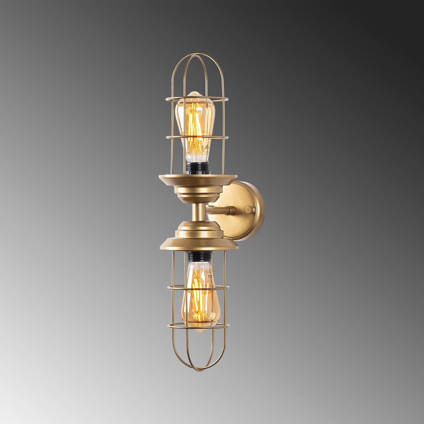 Aplique De Pared, Metal , Oro, 12x20x51, Casquillo 2 X E27 Max 40 W_4