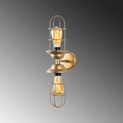 Aplique De Pared, Metal , Oro, 12x20x51, Casquillo 2 X E27 Max 40 W_4
