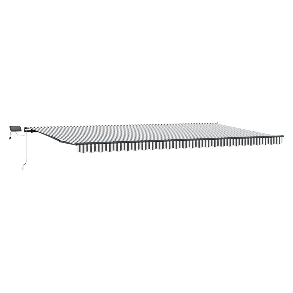 Toldo Retráctil Manual Con Luz Led Antracita Y Blanco 600x300cm_0