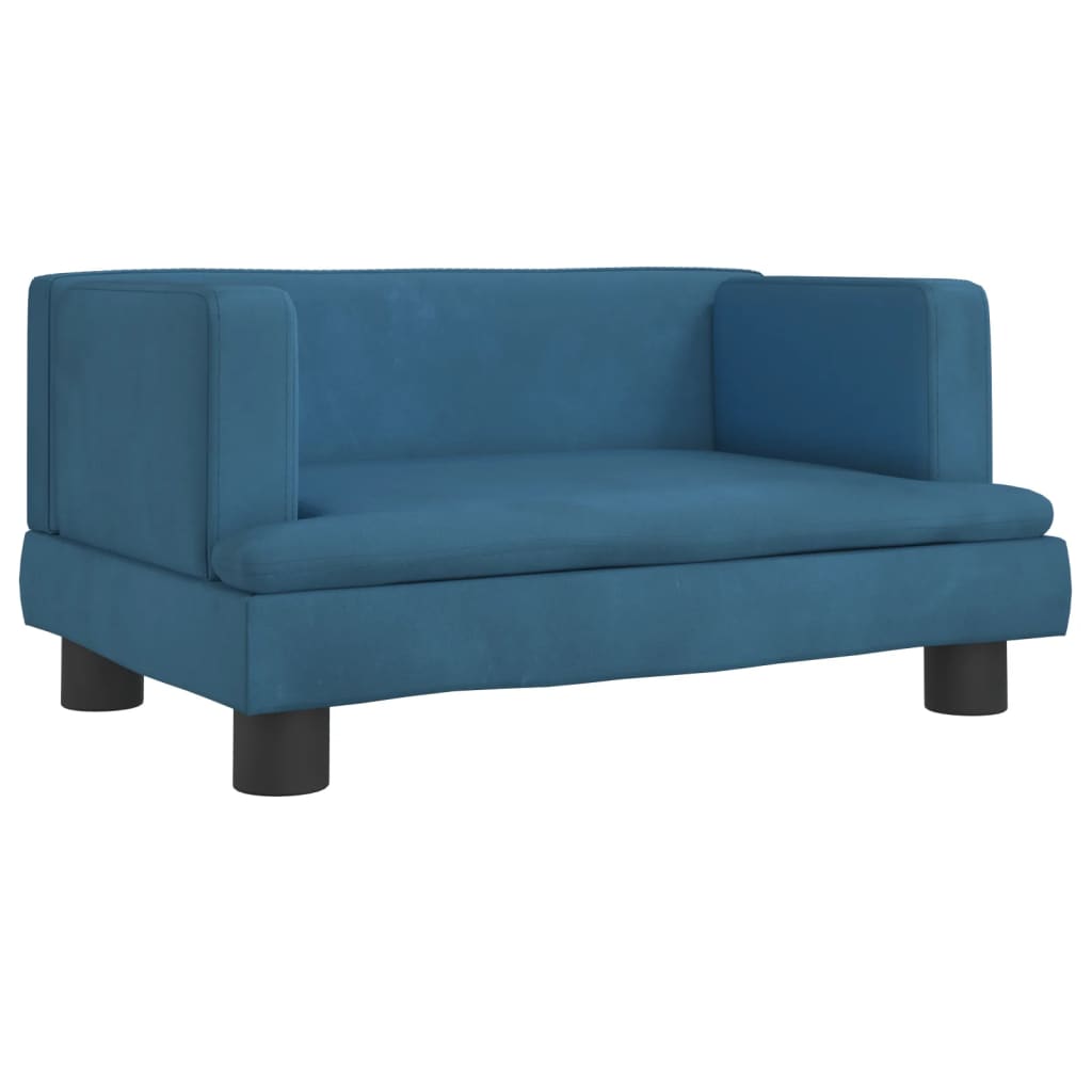Cama Para Perros De Terciopelo Azul 60x40x30 Cm / Vetonek_3