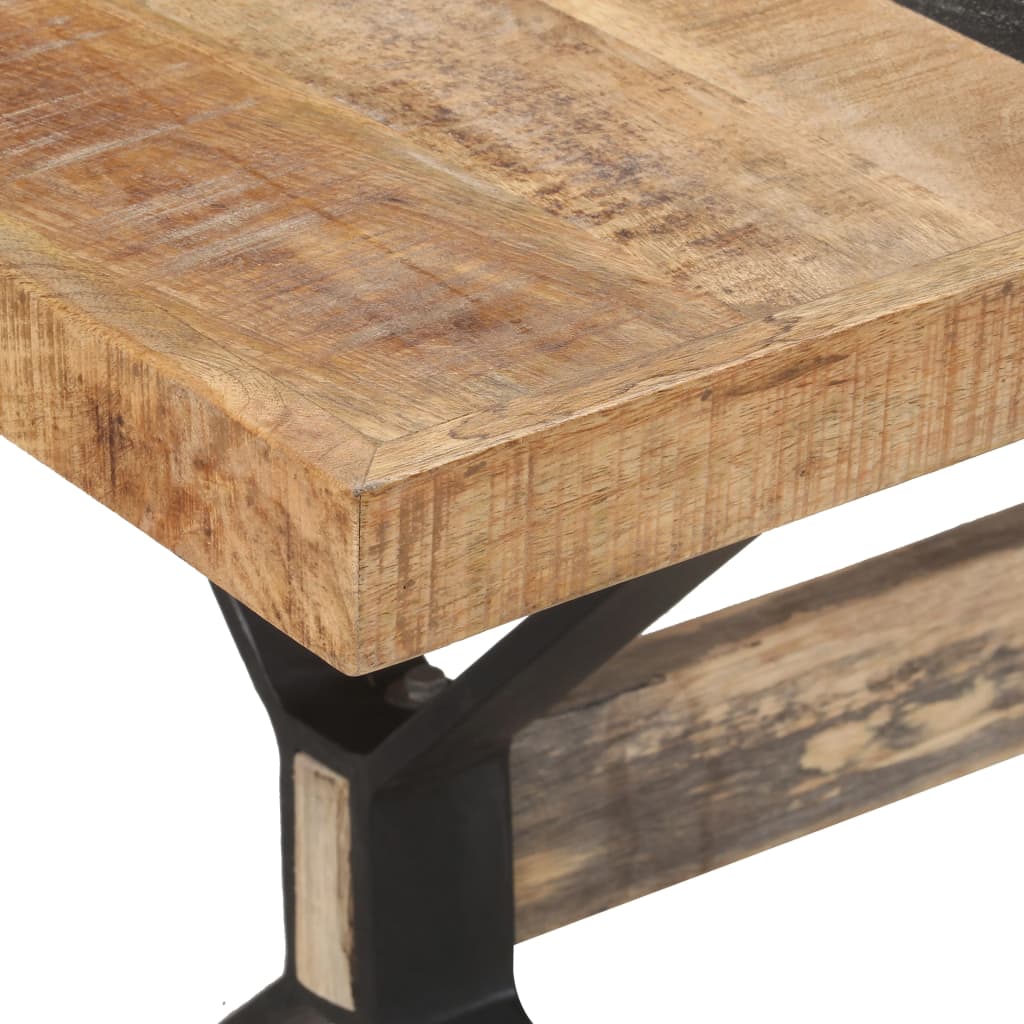Mesa De Comedor De Madera De Mango Rugosa 160x80x76 Cm_3