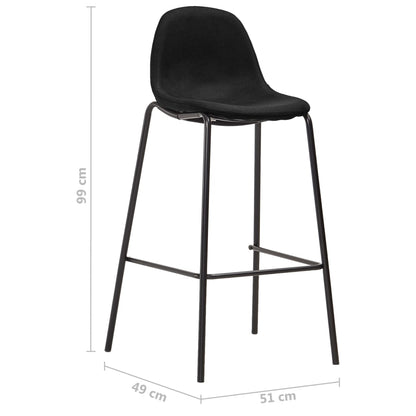Taburetes De Cocina 4 Unidades Tela Negro_5