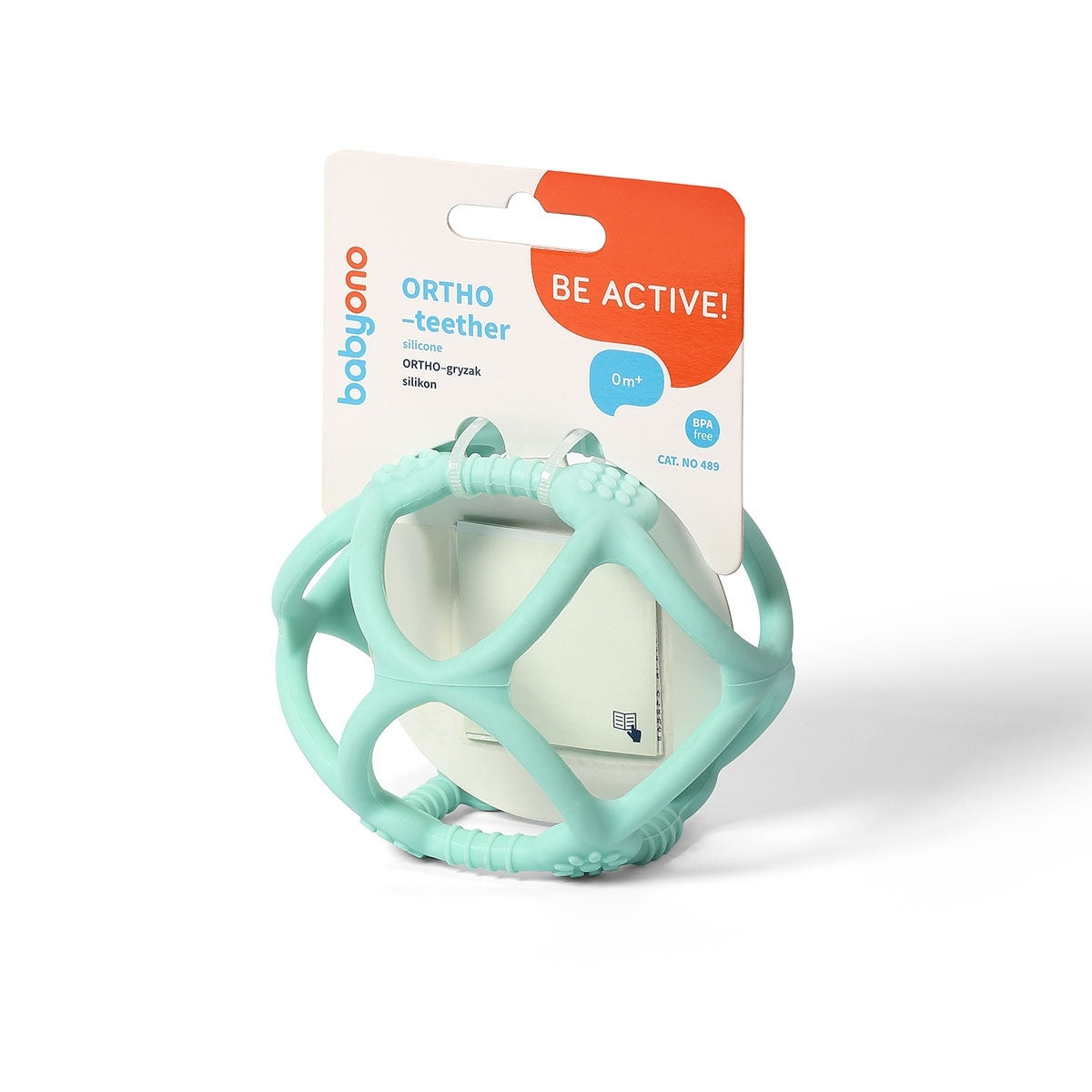 Mordedor De Silicona Pelota Ergonomica Mint