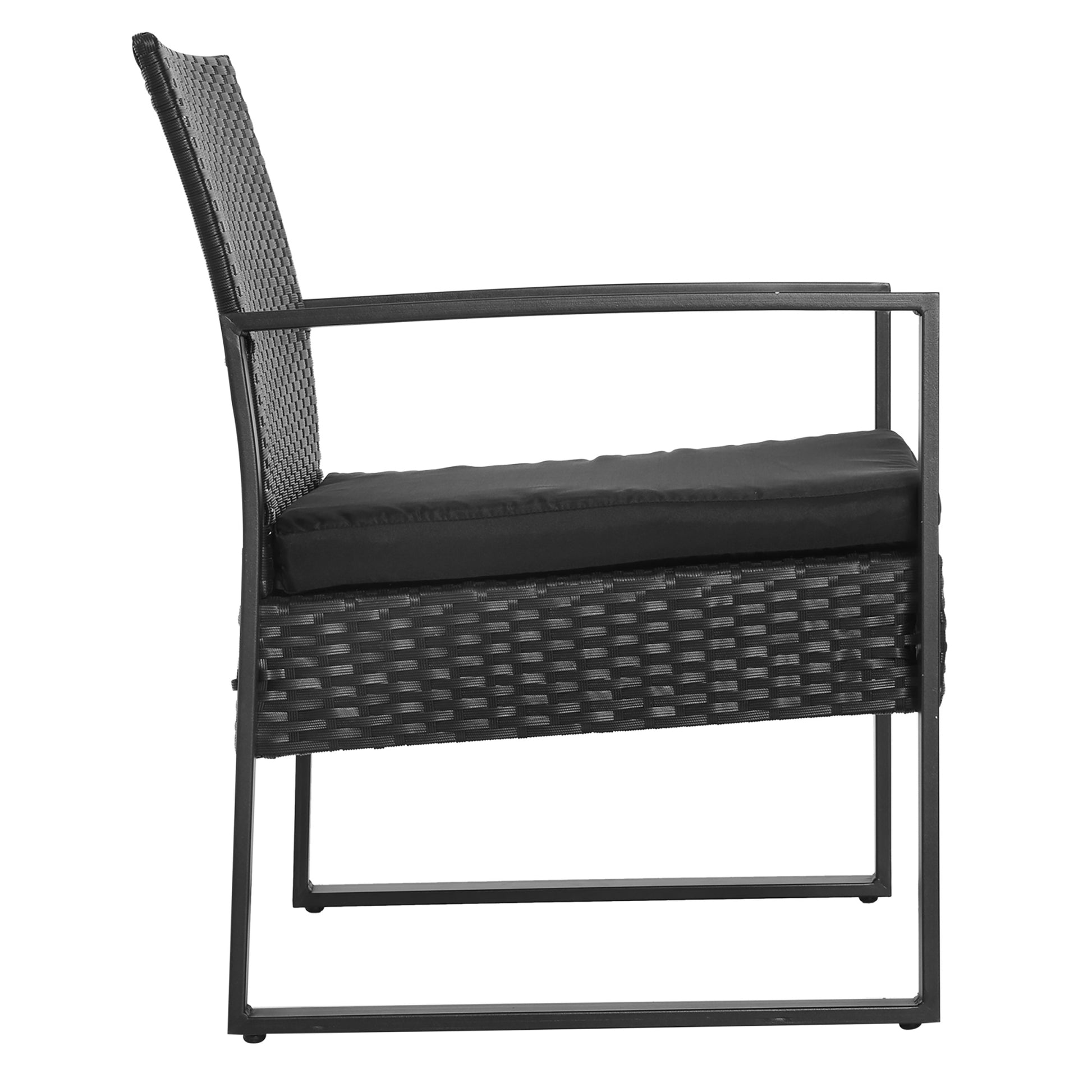 Outsunny Conjunto De Mesa Y Sillas De Jardín Para Exterior De 3 Piezas Negro_3