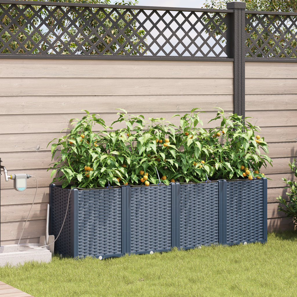 Vidaxl Jardineras Gris 160 X 40 X 52 Cm Acero_1