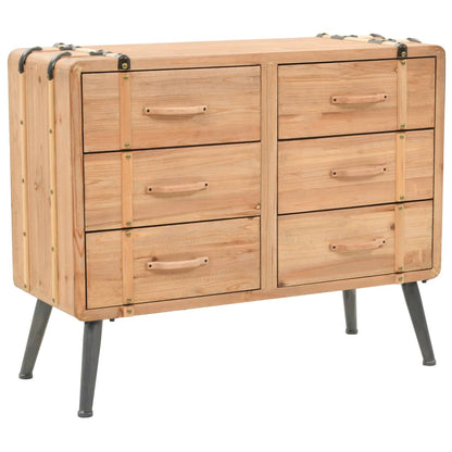 Cajonera De Madera Maciza De Abeto 91x35x73 Cm_0
