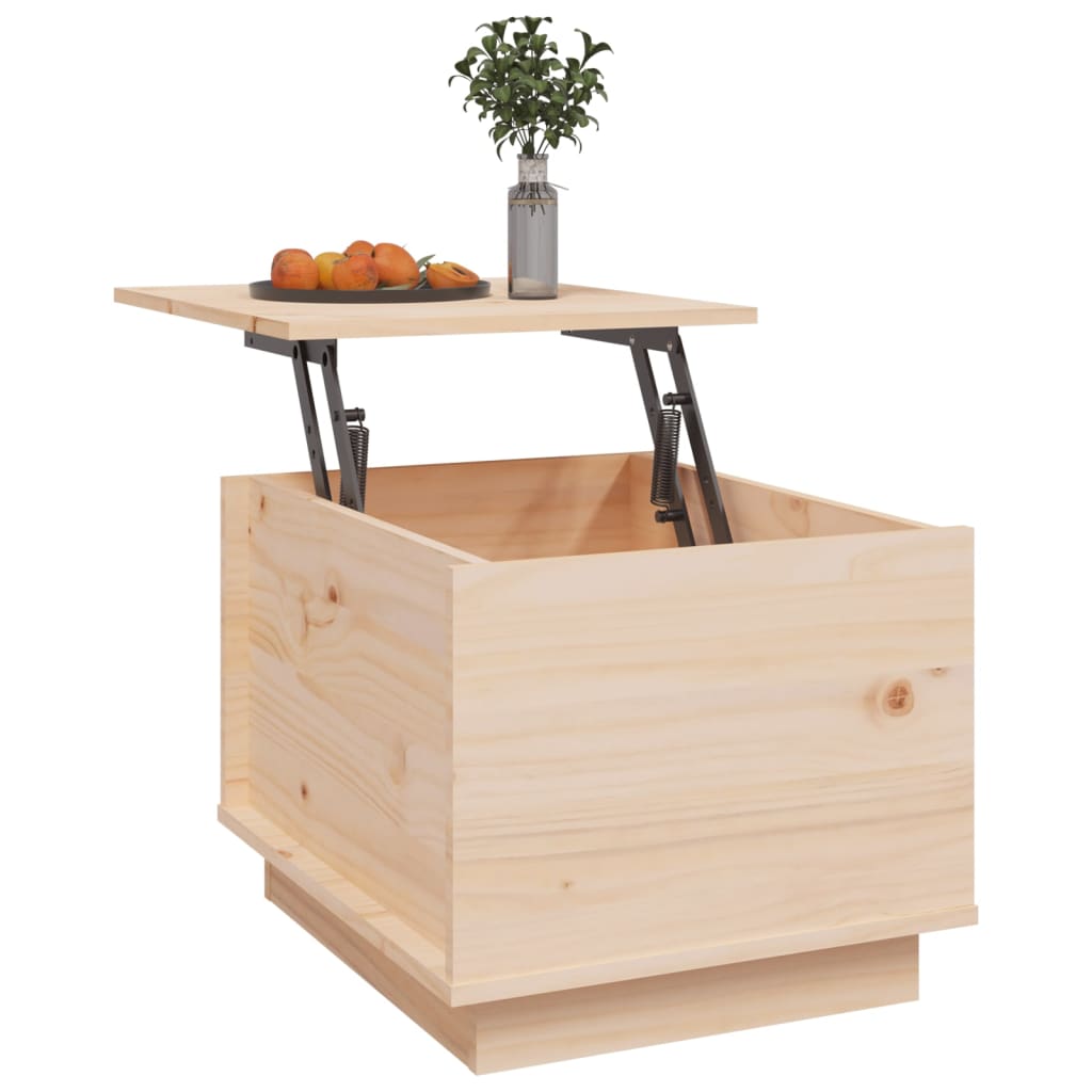 Mesa De Centro De Madera Maciza De Pino 40x50x35 Cm_3