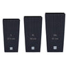 Pack 3 Macetas Altas Prosperplast (11,4/26,6/49 Litros) Rato Square De Plastico En Color Antracita Con Deposito.