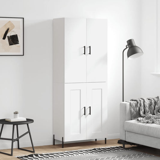 Aparador Alto Madera Contrachapada Blanco 69,5x34x180 Cm_0