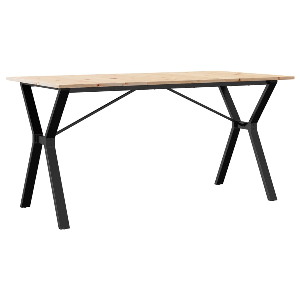 Mesa De Comedor Marco Y Madera Maciza Pino Y Acero 140x80x75cm_4
