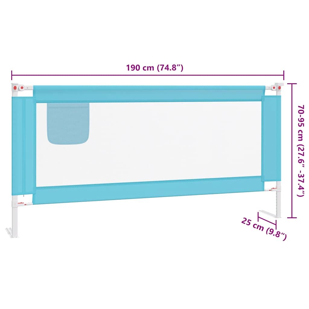 Vidaxl Barandilla De Seguridad Cama De Niño Azul Tela 190x25 Cm_2