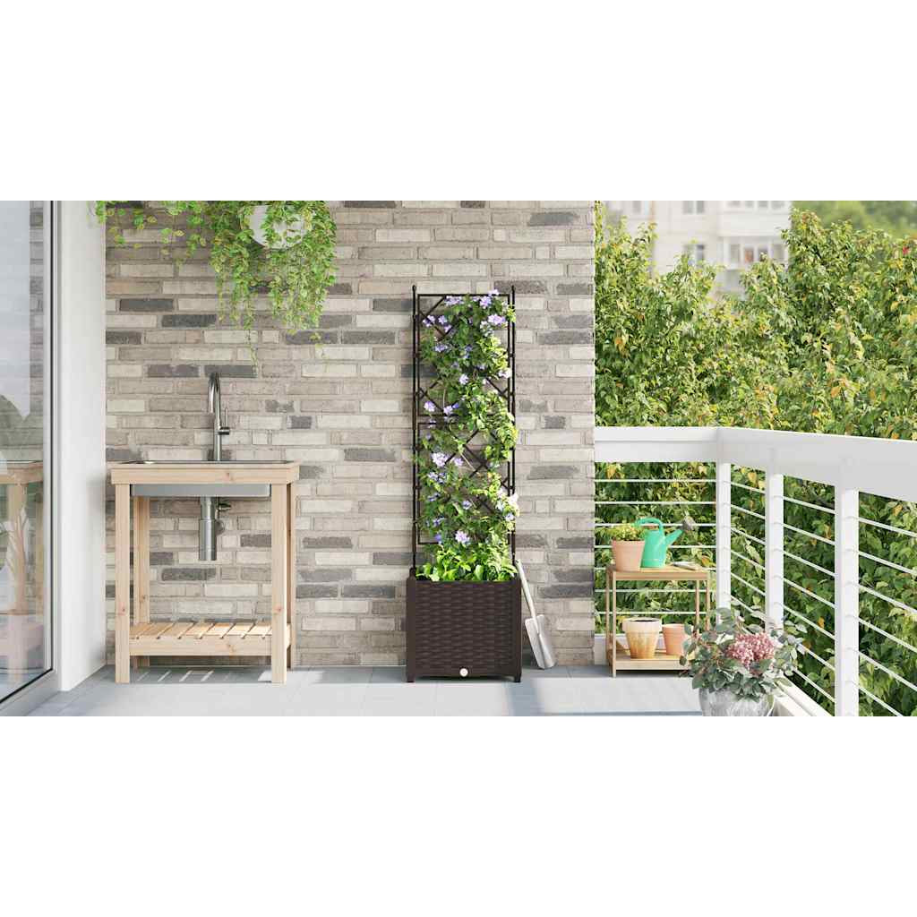 Vidaxl Maceta De Jardín Con Enrejado Marrón 40 X 40 X 143 Cm Pp_3