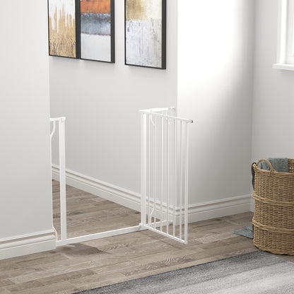Pawhut Barrera Para Perros Con Ancho Ajustable 75-95 Cm Blanco_1