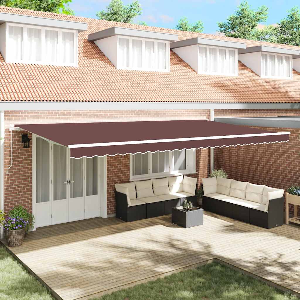 Toldo Retráctil Manual Marrón 600x300 Cm_1
