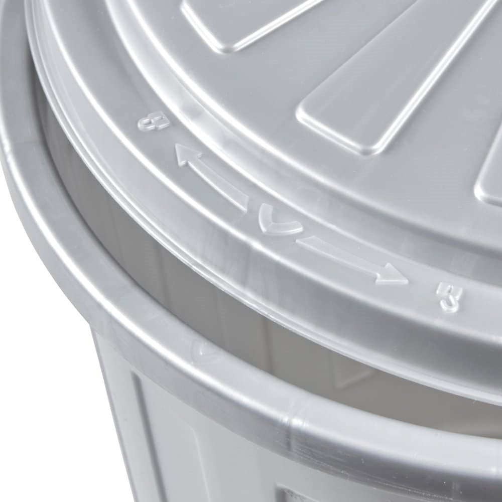 Cubo De Basura / Papelera Polivalente Con Tapa Cerrable, Pequeño, Plástico Resistente (pp), 7 l, Mats, Plateado