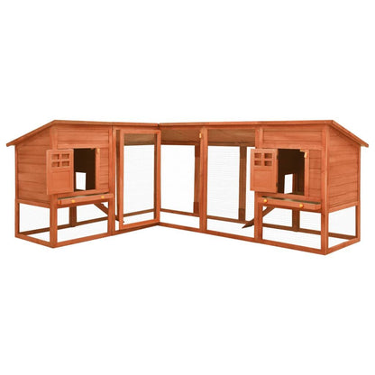 Vidaxl Conejera De Exterior Con Corredor Madera Maciza Abeto Marrón_1