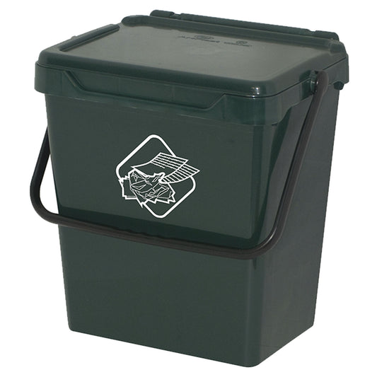 Cubo De Polipropileno Con La Manija Y La Cubierta, De Color Verde, 30 Lt. 400x305x390 Mm_0