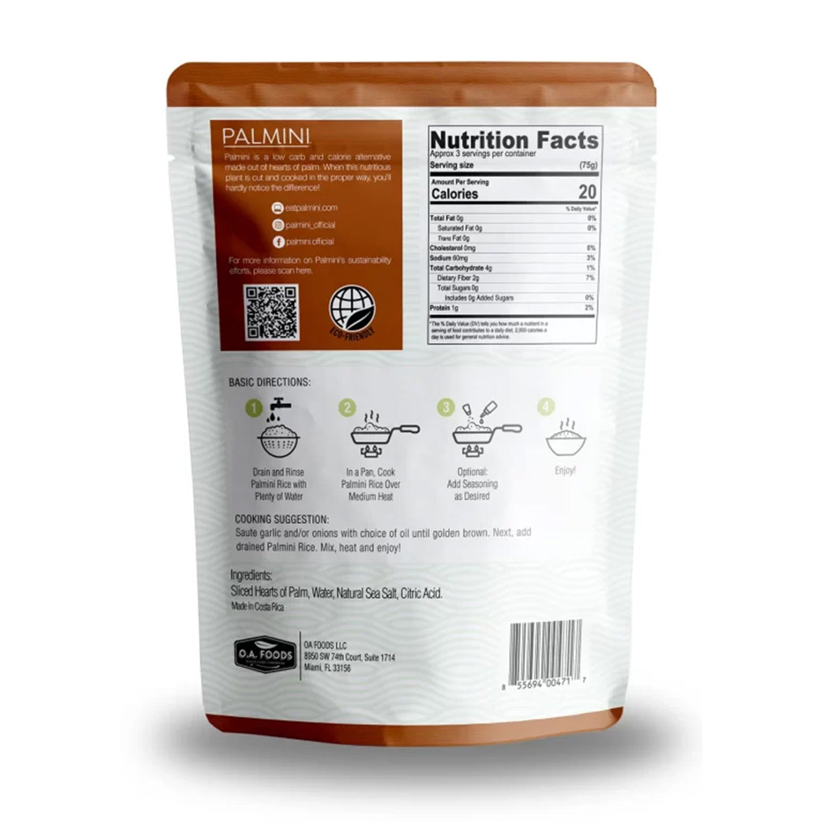 "Arroz" de palmito Palmini 338 g