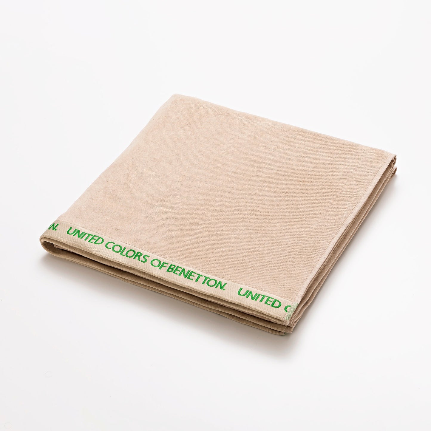 Toalla De Playa 90x160cm 380gsm 100% Algodón Velour Beige Con Logo Neutral Be