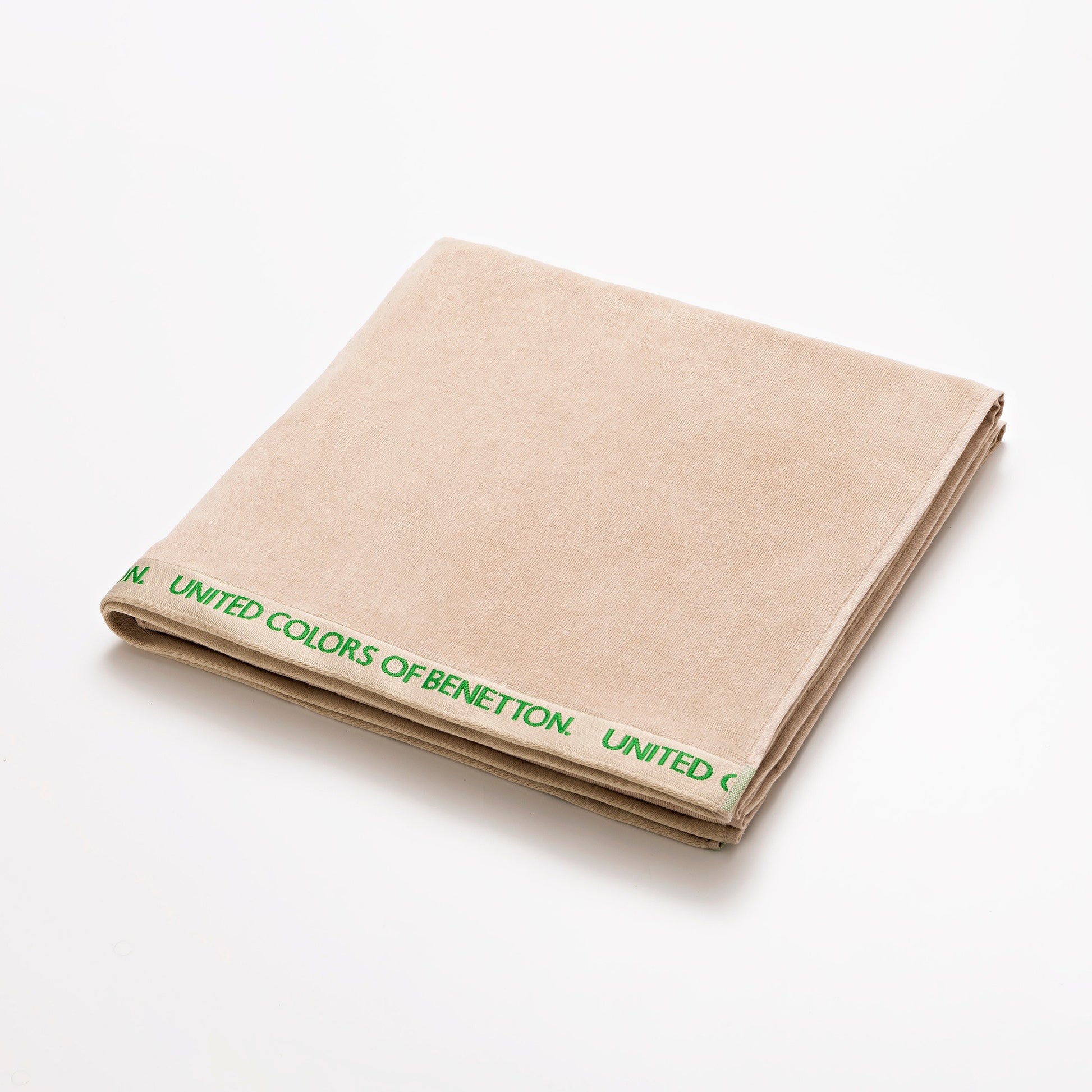 Toalla De Playa 90x160cm 380gsm 100% Algodón Velour Beige Con Logo Neutral Be