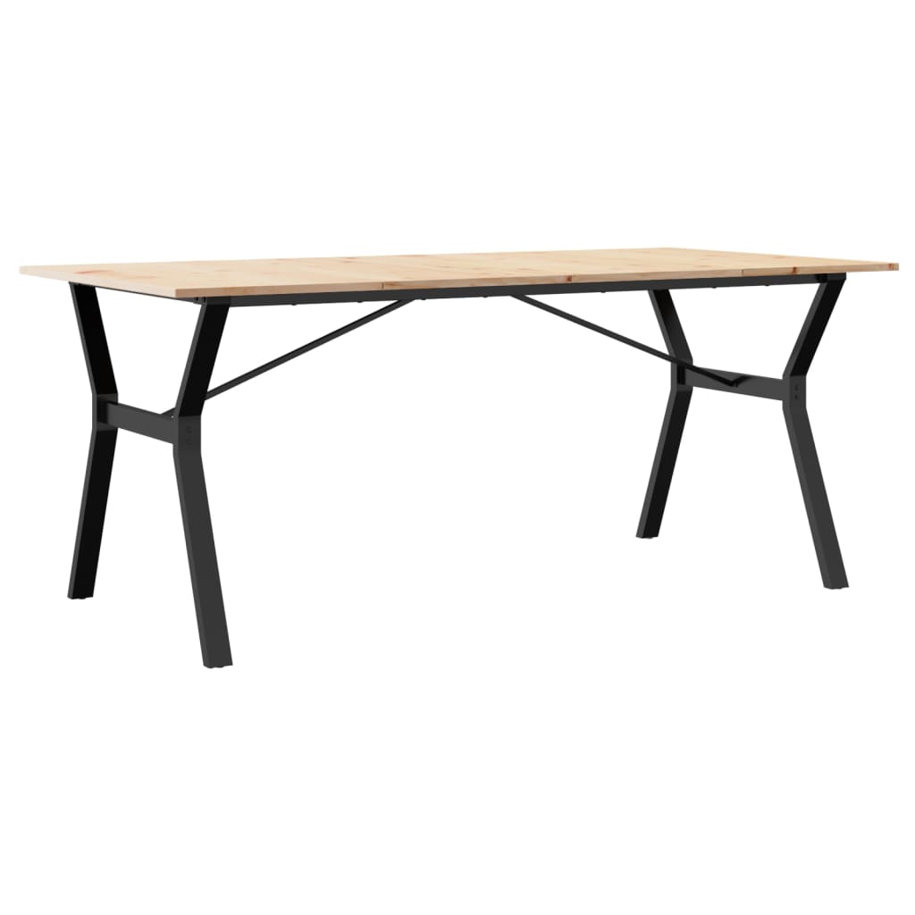Mesa De Comedor Marco Y Madera Maciza Pino Y Acero 180x90x75cm_4