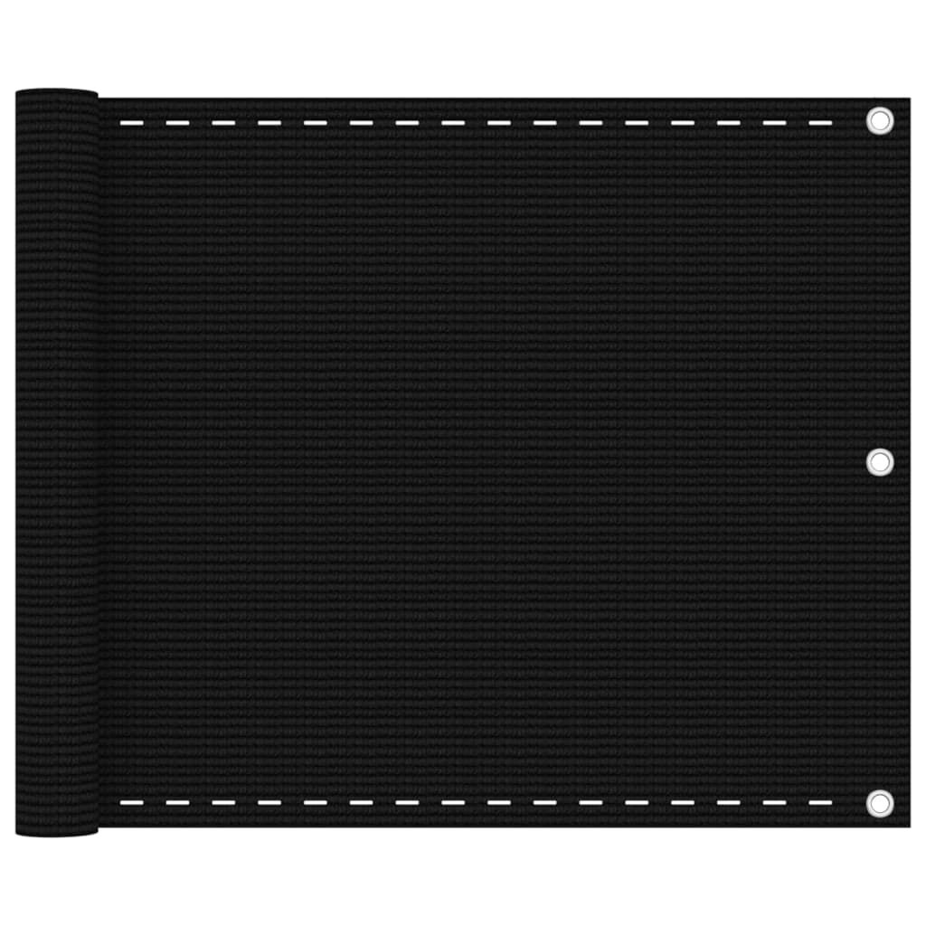 Vidaxl Toldo Para Balcón Hdpe Negro 75x500 Cm_0
