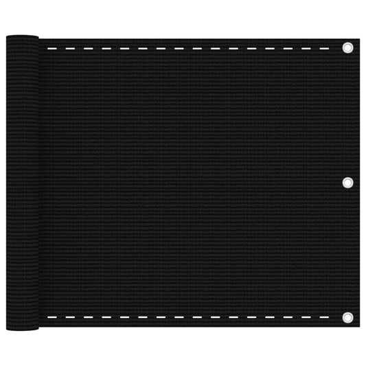Vidaxl Toldo Para Balcón Hdpe Negro 75x500 Cm_0