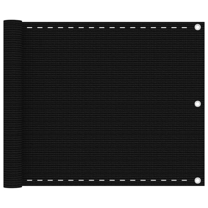 Vidaxl Toldo Para Balcón Hdpe Negro 75x600 Cm_0