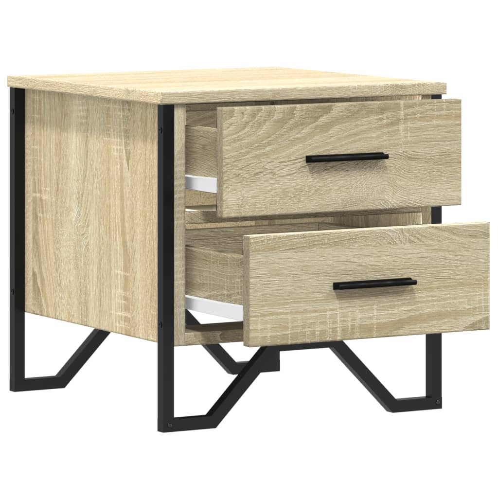 Mesitas Noche 2 Uds Madera Ingeniería Roble Sonoma 40x41x40 Cm_4